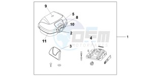 CBF600N9 France - (F / CMF) drawing TOP BOX 45L QUASAR SILVER METALLIC