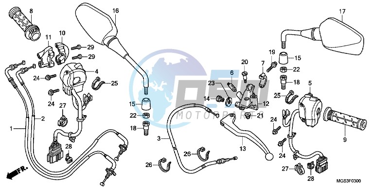 HANDLE LEVER/ SWITCH/ CABLE ( NC700X/ XA)