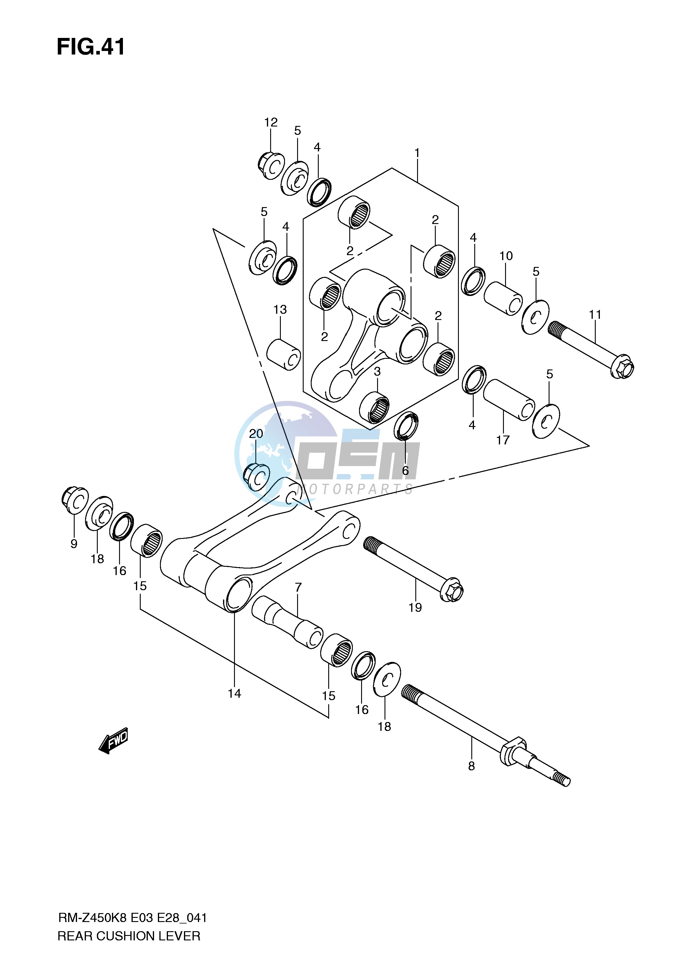 REAR CUSHION LEVER (RM-Z450K8 K9)