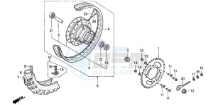 XR80R drawing REAR WHEEL