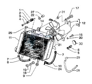 X9 125 SL drawing Radiator coolant