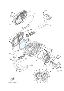 YFM350 YFM350FWA GRIZZLY 350 4WD (1SG1) drawing CRANKCASE COVER 1