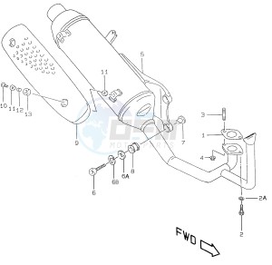 AY50 (V-W-X-Y) katana drawing MUFFLER (model X Y P26)