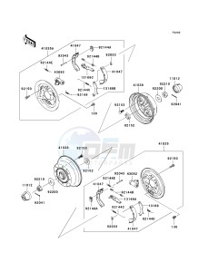 KAF 400 B [MULE 600] (B6F-B9F) B8F drawing REAR HUBS_BRAKES