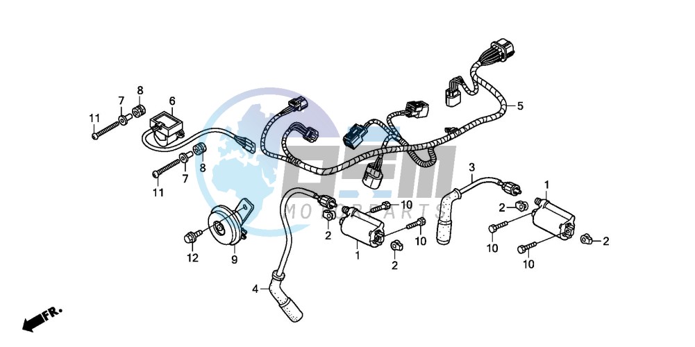 SUB HARNESS/IGNITION COIL (XL125V7/8)