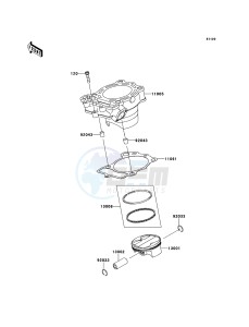 KX250F KX250ZDF EU drawing Cylinder/Piston(s)