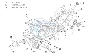 Leonardo 125-150 drawing Central semi - crankcase