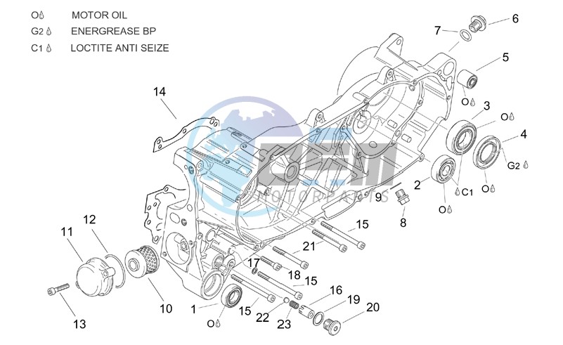 Central semi - crankcase