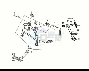 FIDDLE II 50 (AF05W5-EU) (E5) (M1) drawing MAINSTAND-KICKSTARTERARM