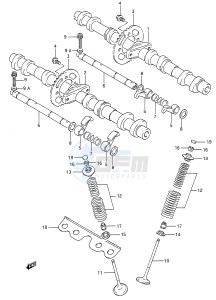 GSX600F (E28) Katana drawing CAM SHAFT   VALVE (MODEL N P R S T)