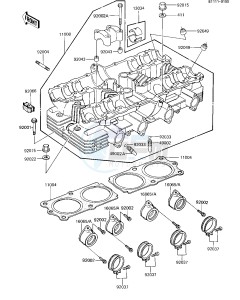 ZN 1100 B [LTD SHAFT] (B1-B2) [LTD SHAFT] drawing CYLINDER HEAD