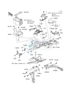 ZX 600 P [NINJA ZX-6R] (7F-8FA) P8F drawing FRAME FITTINGS-- REAR- -