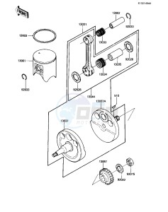 KX 500 A [KX500] (A1) [KX500] drawing CRANKSHAFT_PISTON -- 83 A1- -