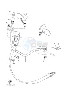 XV1900A MIDNIGHT STAR (1CR4) drawing STEERING HANDLE & CABLE