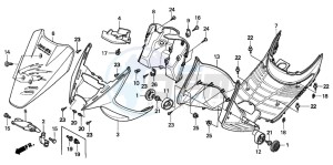 SK50M drawing FRONT FENDER/STEP FLOOR