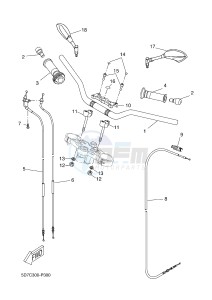 MT125A MT-125 ABS (5D7M) drawing STEERING HANDLE & CABLE