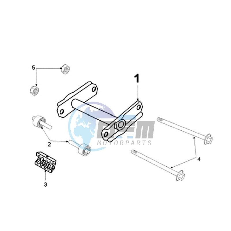 ENGINEMOUNT WITH LONG MOUNT RUBBERS