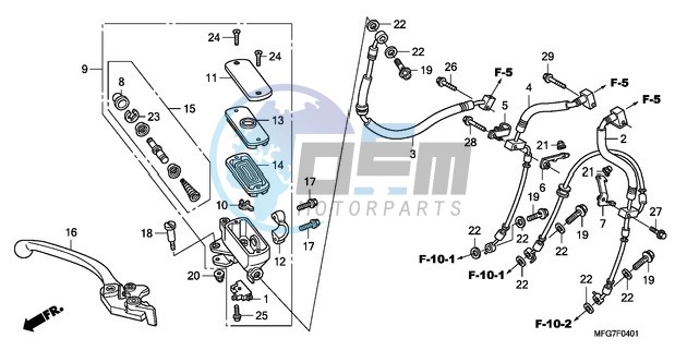 FR. BRAKE MASTER CYLINDER (CB600FA/FA3)