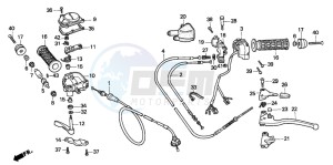 TRX200D FOURTRAX 200 drawing HANDLE LEVER/SWITCH/ CABLE