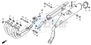 CB600F2 HORNET S drawing EXHAUST MUFFLER (CB600F3/4/5/6)