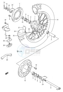 RMX250 (E28) drawing REAR WHEEL (MODEL K L M)