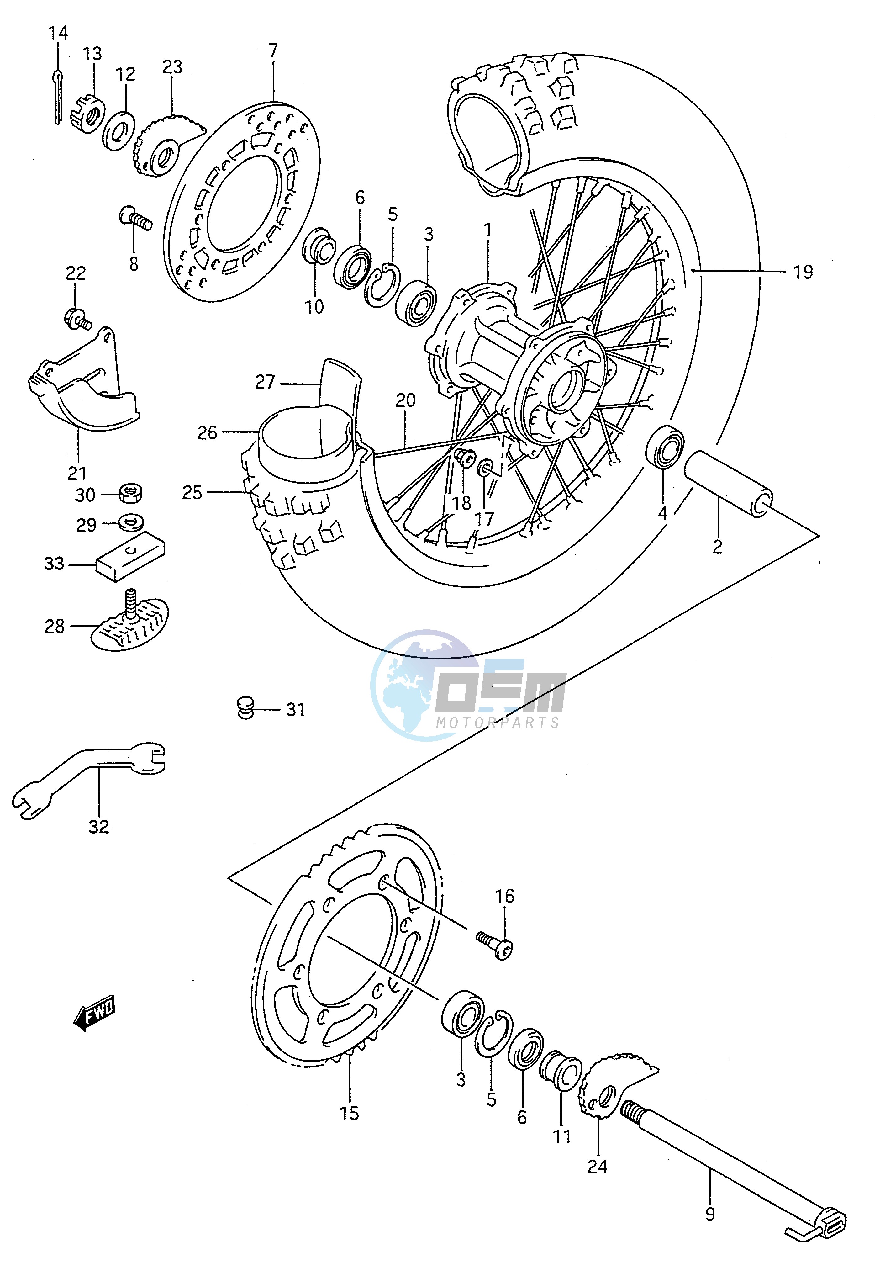 REAR WHEEL (MODEL K L M)