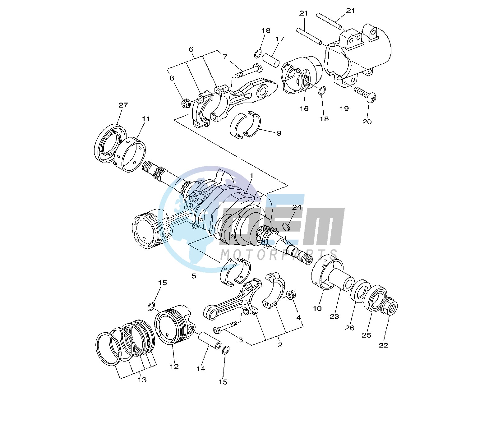 CRANKSHAFT AND PISTON