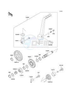 KX 125 L [KX125] (L3) [KX125] drawing KICKSTARTER MECHANISM