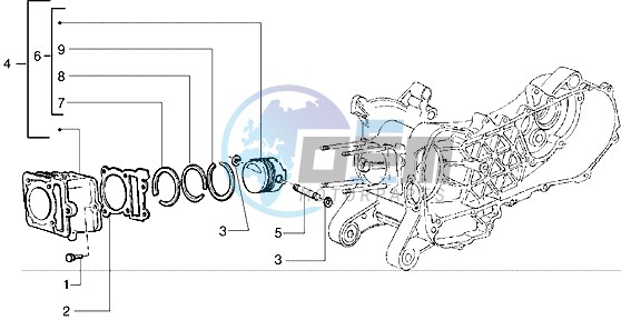 Cylinder - piston - wrist pin unit