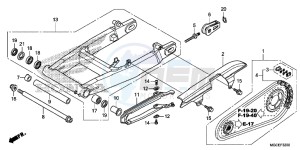 CB1100AE CB1100 ABS UK - (E) drawing SWINGARM