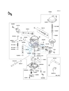 VN 1500 D[VULCAN 1500 CLASSIC] (D1-D2) [VULCAN 1500 CLASSIC] drawing CARBURETOR -- VNT50AE045286 - - -