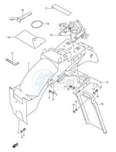 GSX600F (E2) Katana drawing REAR FENDER (MODEL T)