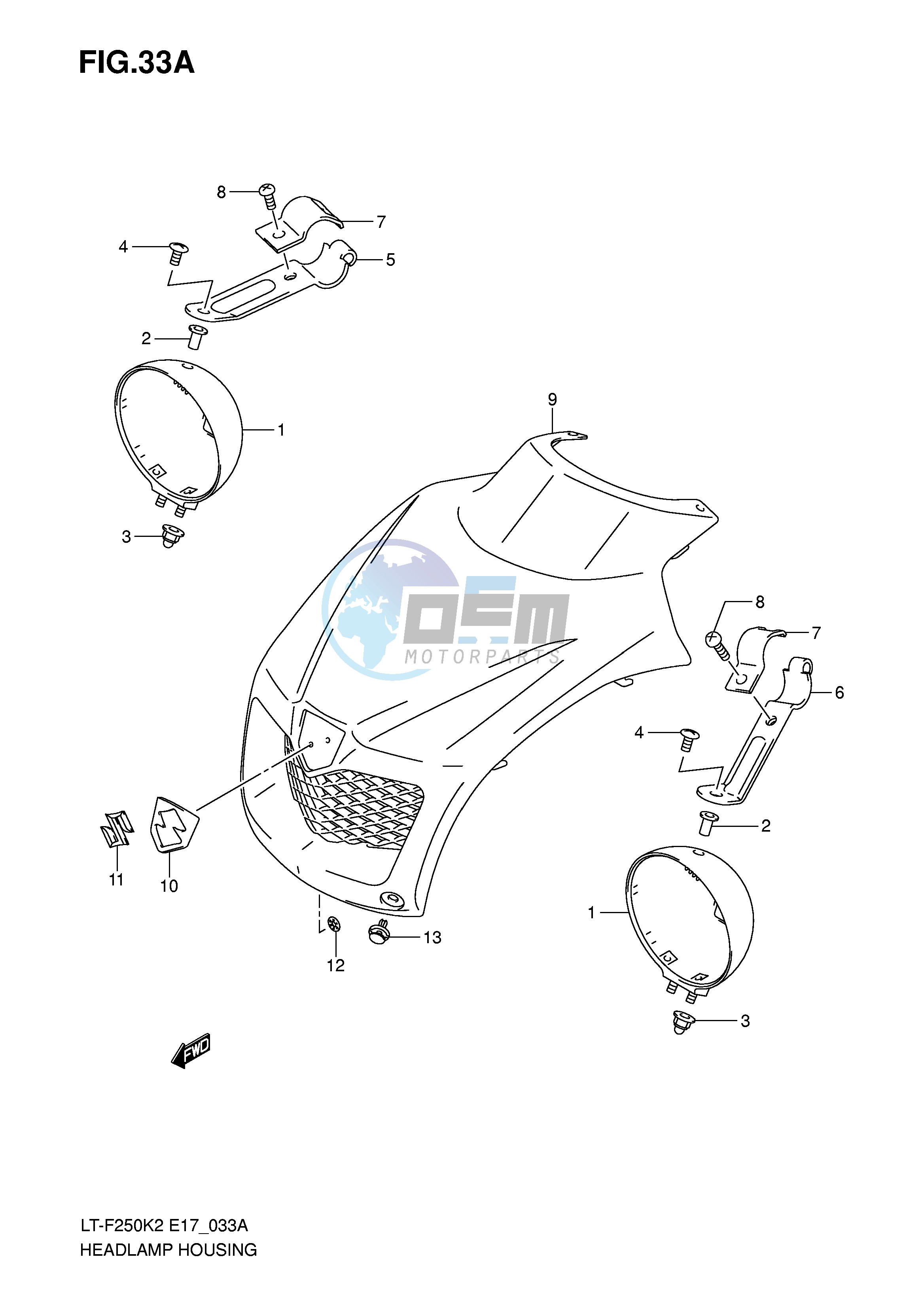 HEADLAMP HOUSING (MODEL K6 E4)