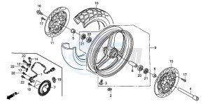 XL1000V drawing FRONT WHEEL