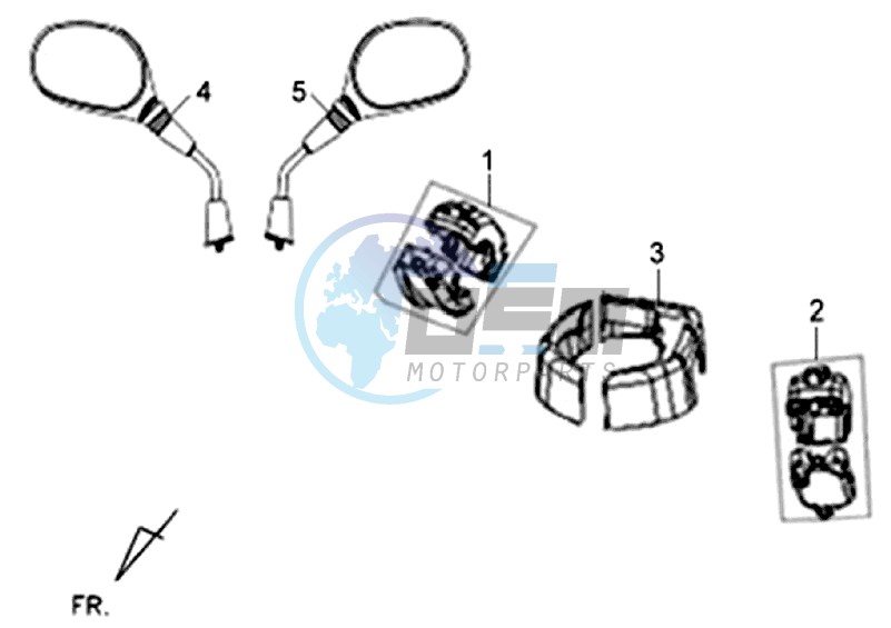 HEAD LIGHT COVER / SPEEDOMETER COWL / MIRRORS