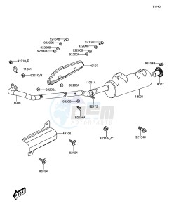 BRUTE FORCE 300 KVF300CFF EU drawing Muffler(s)