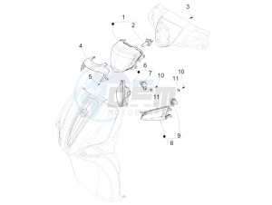 LIBERTY 125 IGET 4T 3V IE E4 ABS (EMEA) drawing Front headlamps - Turn signal lamps