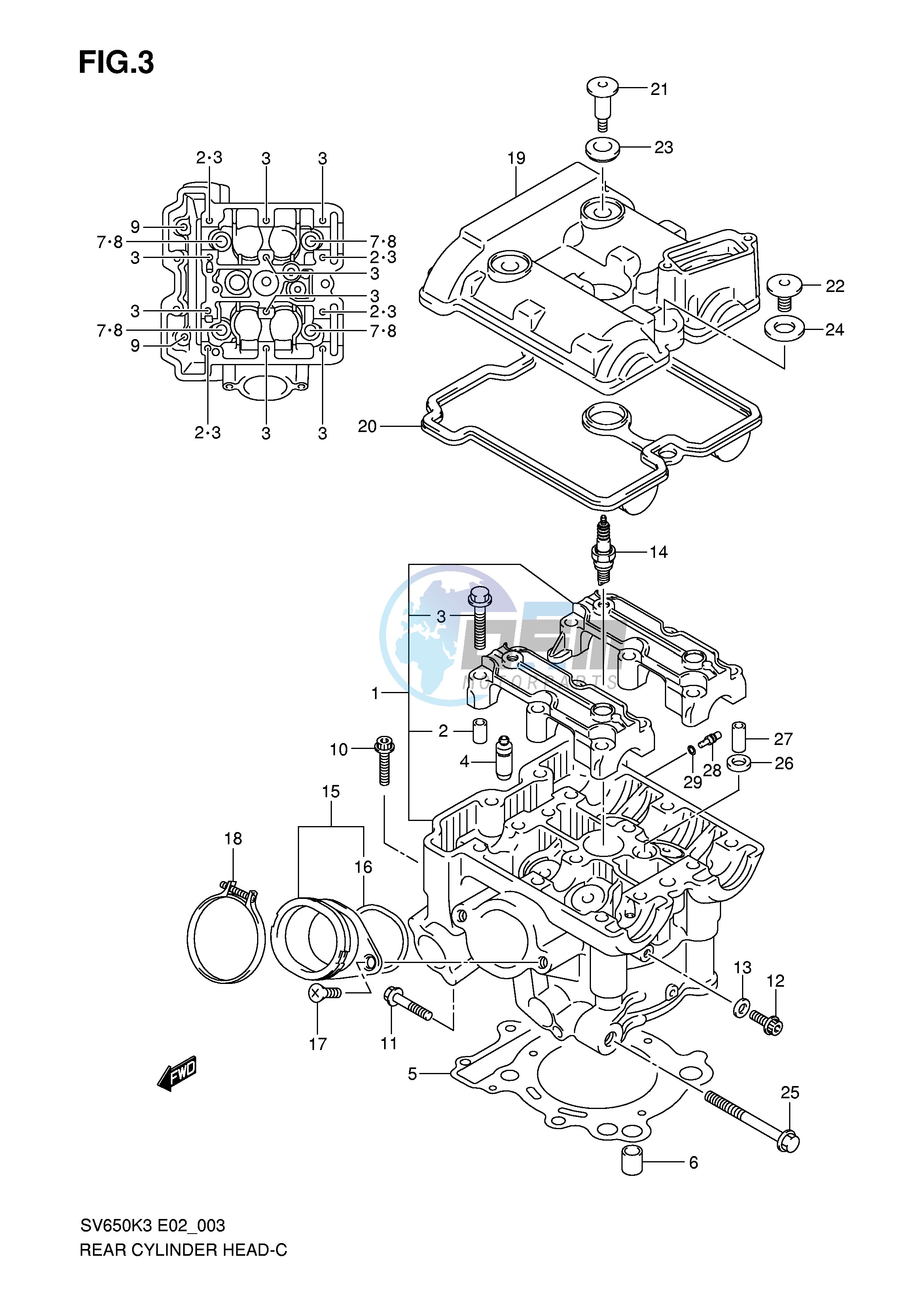 REAR CYLINDER HEAD (MODEL K3 K4 K5 K6)