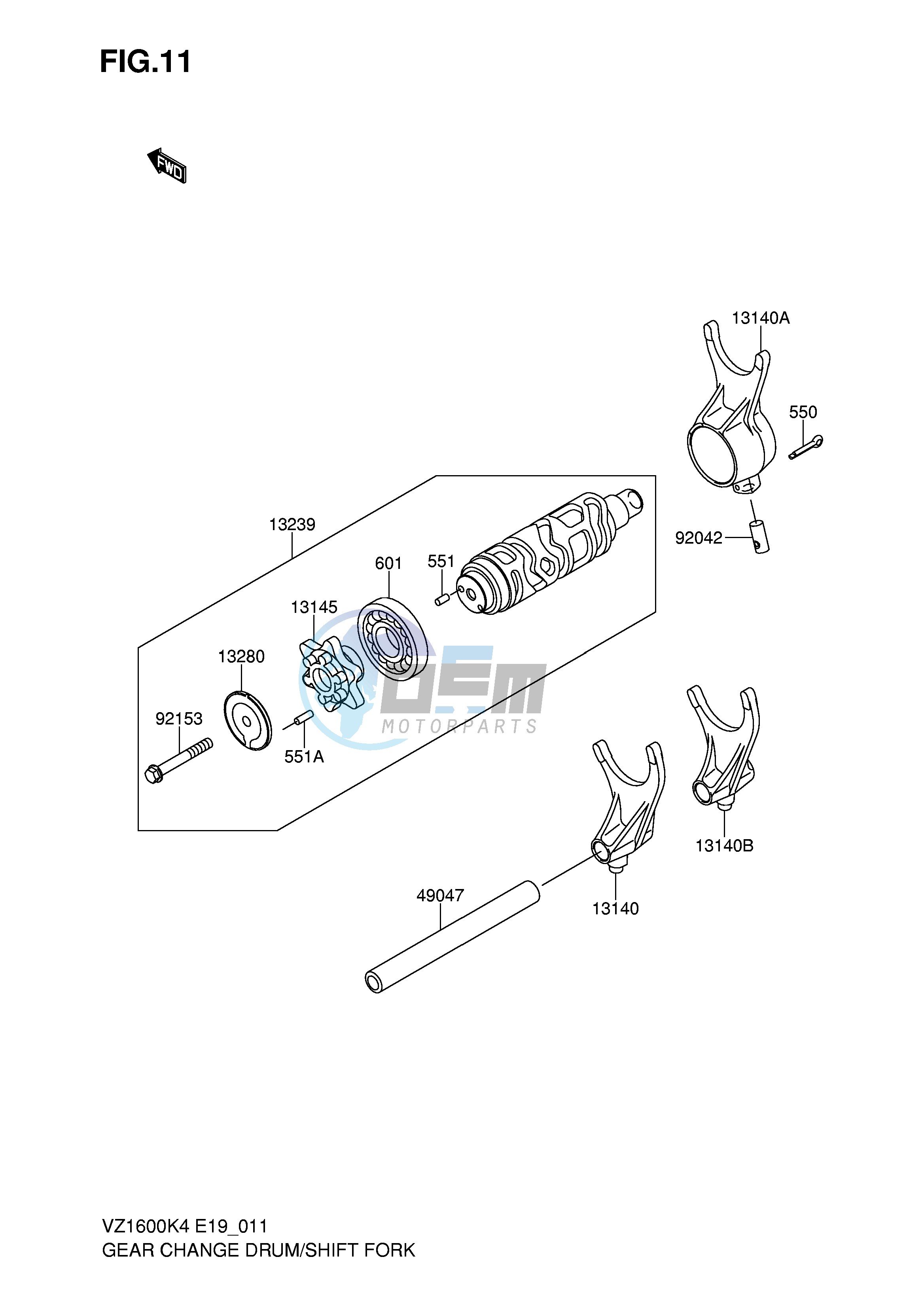 GEAR CHANGE DRUM SHIFT FORK