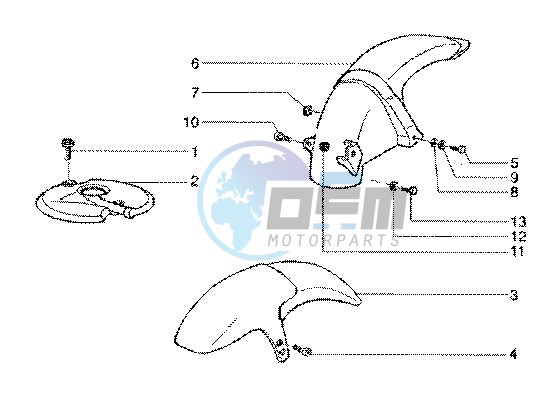 Front and rear mudguard