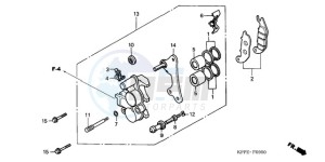 CBR125RWA France - (F / CMF WH) drawing FRONT BRAKE CALIPER