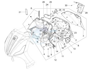 BV 350 4T 4V ie E3 ABS (USA) Usa drawing Front glove-box - Knee-guard panel