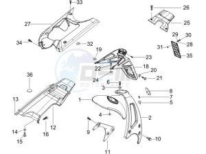 NRG 50 power Pure jet drawing Rear cover - Splash guard