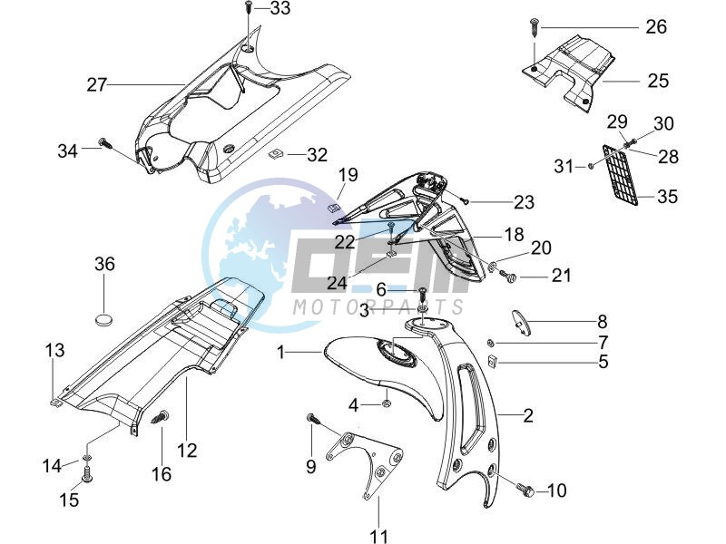 Rear cover - Splash guard