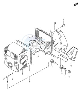 GN250 (E2) drawing REAR COMBINATION LAMP (MODEL T W X E25,E39,E54)