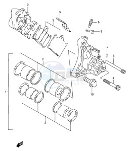 GSF1200 (E2) Bandit drawing FRONT CALIPER (GSF1200SAV SAW SAX SAY)