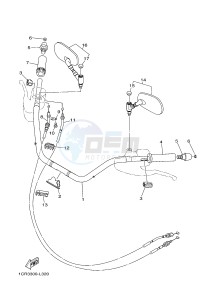 XV1900A MIDNIGHT STAR (1CR5) drawing STEERING HANDLE & CABLE