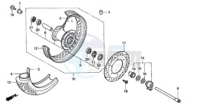 VT750DC SHADOW drawing FRONT WHEEL