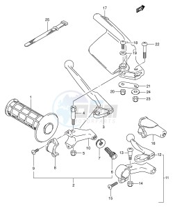 DR350 (E1) drawing LEFT HANDLE LEVER