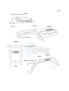 KLF 250 A [BAYOU 250] (A6F-A9F) A7F drawing DECALS-- WHITE- --- A7F- -